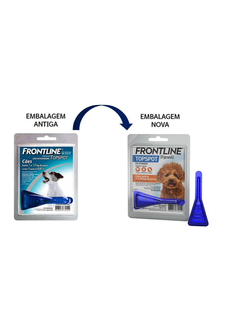 Frontline Antipulgas e Carrapatos Topspot para Cães de 1 a 10kg, azul Frontline Antipulgas e Carrapatos Topspot para Cães de 1 a 10kg, azul
