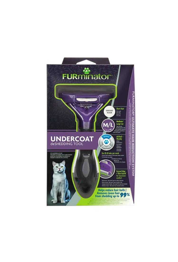 Escova Furminator New Gatos Pelo Curto - Médio/Grande