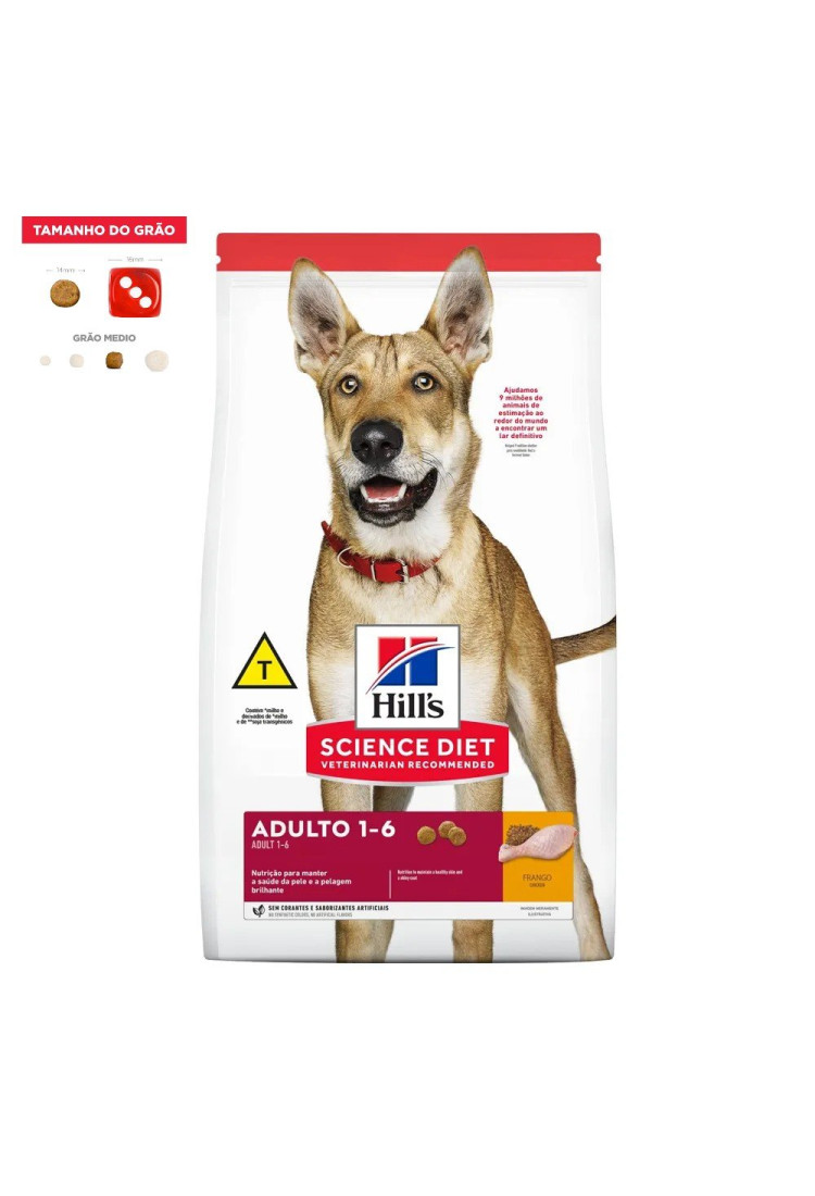 Ração Hills Science Diet Cães Adultos Grão Médio 6kg Ração Hills Science Diet Cães Adultos Grão Médio 6kg