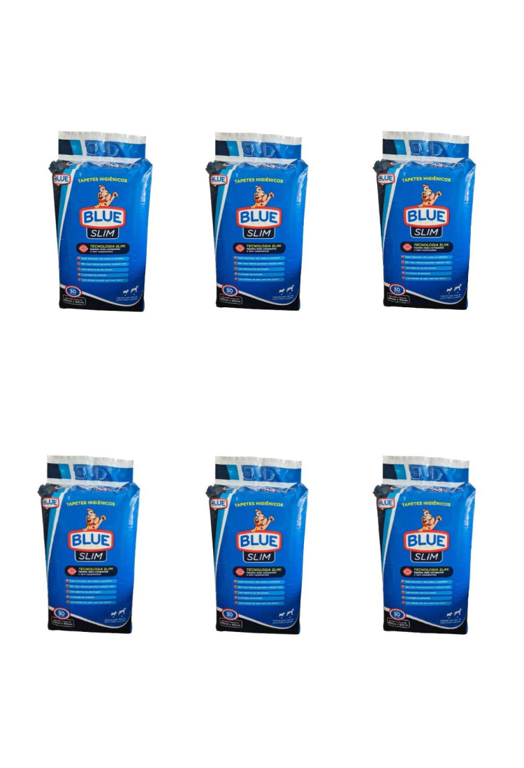 Kit Tapete Para Cachorro Blue Slim 30un Combo 6 Pacotes Kit Tapete Para Cachorro Blue Slim 30un Combo 6 Pacotes