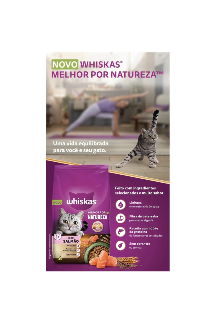 whiskas Ração Melhor Por Natureza Salmão Gatos Adultos 10,1 kg whiskas Ração Melhor Por Natureza Salmão Gatos Adultos 10,1 kg