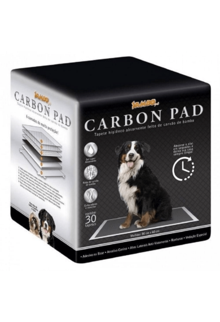 Tapete Higiênico Carbon 80 Cm X 60 Cm 30 Unidades Jambo Pet