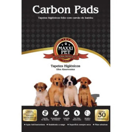 3 Pct Tapete Higiênico Maxxi Pet Carbon 80x60cm - 90 Tapetes