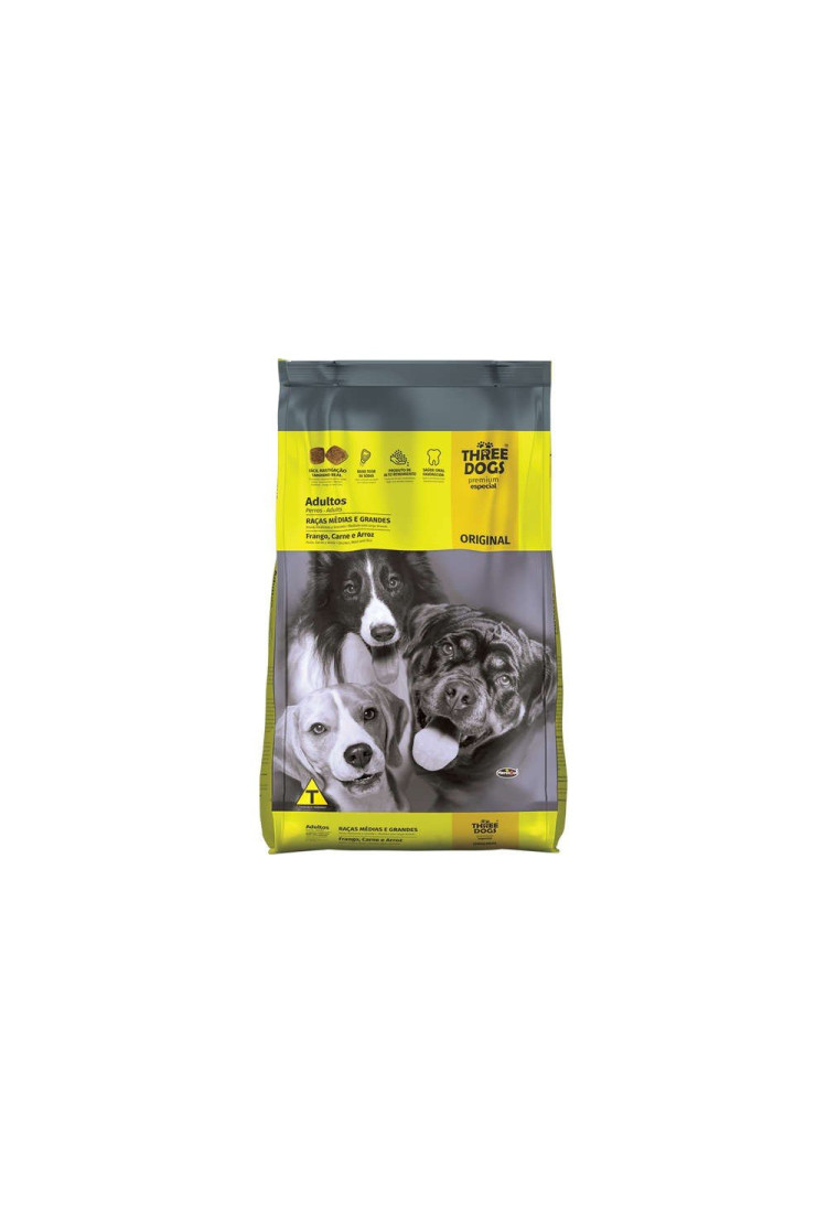 Alimento Para Cães Three Dogs Original 10,1kg - Hercosul Alimento Para Cães Three Dogs Original 10,1kg - Hercosul