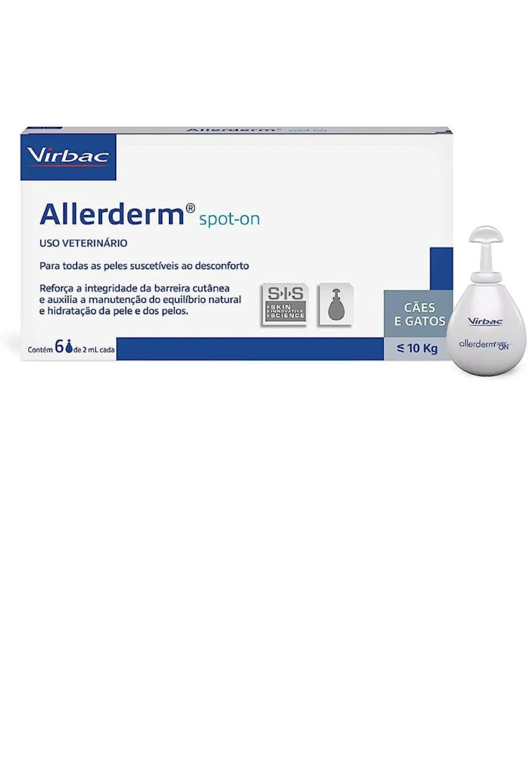 Allerderm 2ml Spot-On Cães/ Gatos Até 10kg - 6 Pipetas Virbac Allerderm 2ml Spot-On Cães/ Gatos Até 10kg - 6 Pipetas Virbac