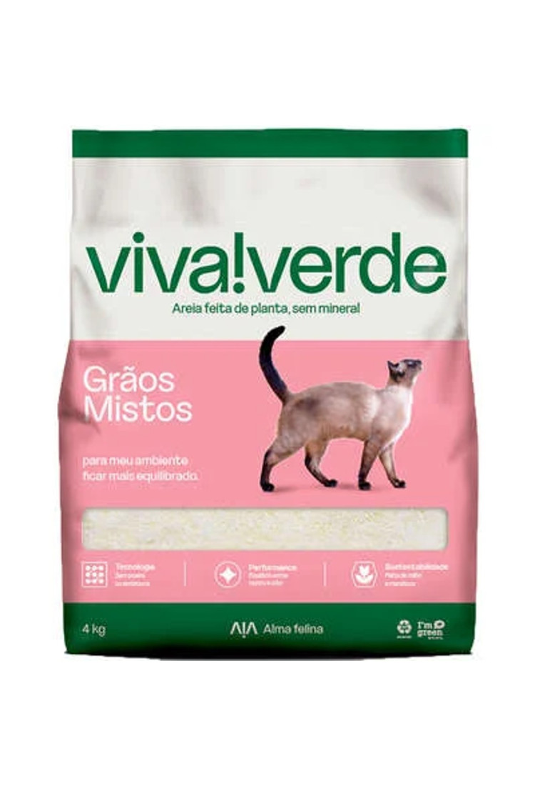 Areia Higiênica Viva Verde 4Kg Salmão Bio Grossa Areia Higiênica Viva Verde 4Kg Salmão Bio Grossa