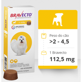 Bravecto Antipulgas Comprimido Cães 2 A 4,5Kg