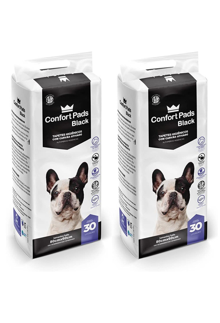 Combo 02Un Tapete Higiênico Confort Pads Black 80X60 30Un Combo 02Un Tapete Higiênico Confort Pads Black 80X60 30Un