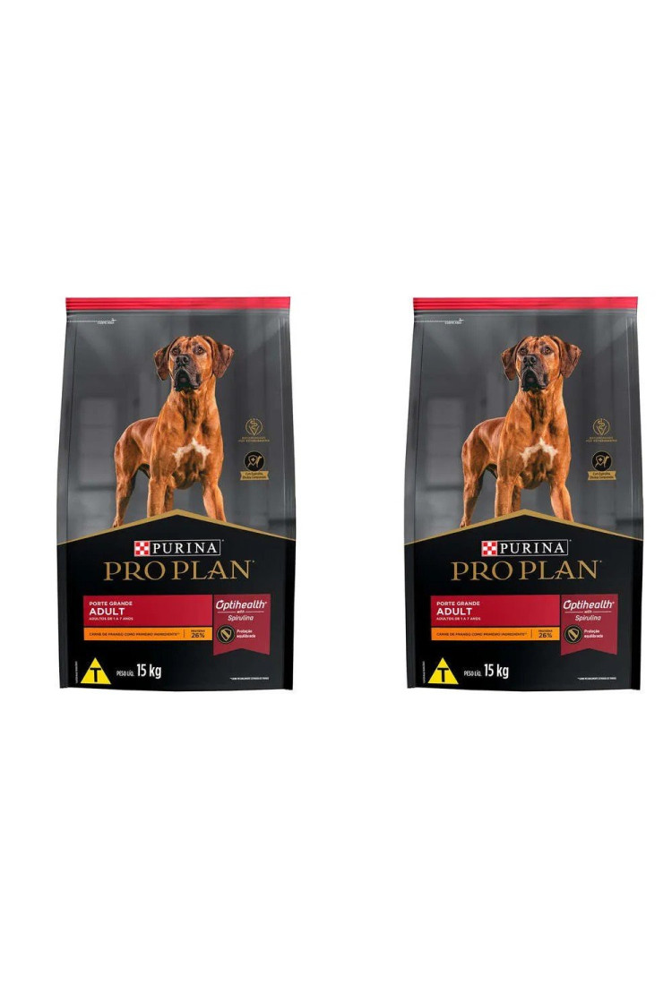 Combo 2 Un Ração Nestle Pro Plan Raças Grande Adultos 15 Kg