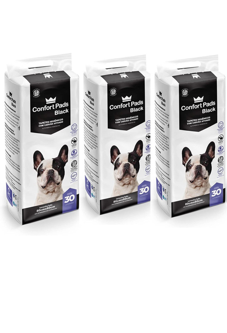 Combo 90Un Tapete Higiênico Confort Pads Black 80X60 30Un Combo 90Un Tapete Higiênico Confort Pads Black 80X60 30Un