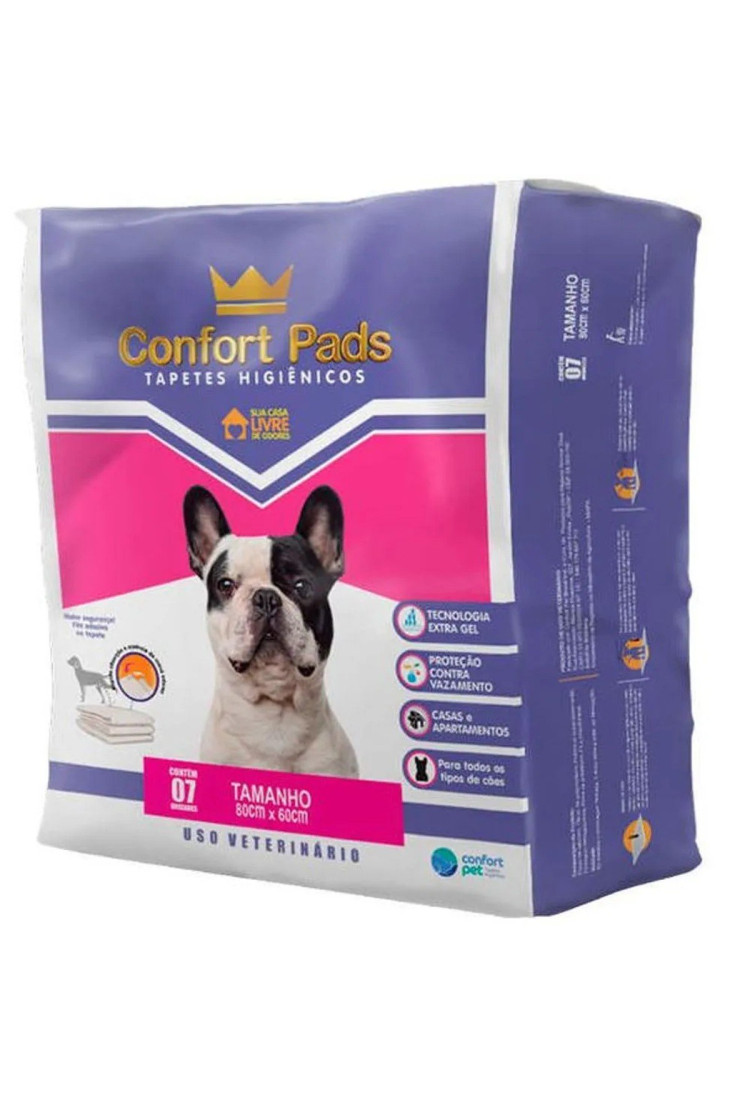 Confort Pads tapete higiênico cães 7 unidades 80x60cm Confort Pads tapete higiênico cães 7 unidades 80x60cm