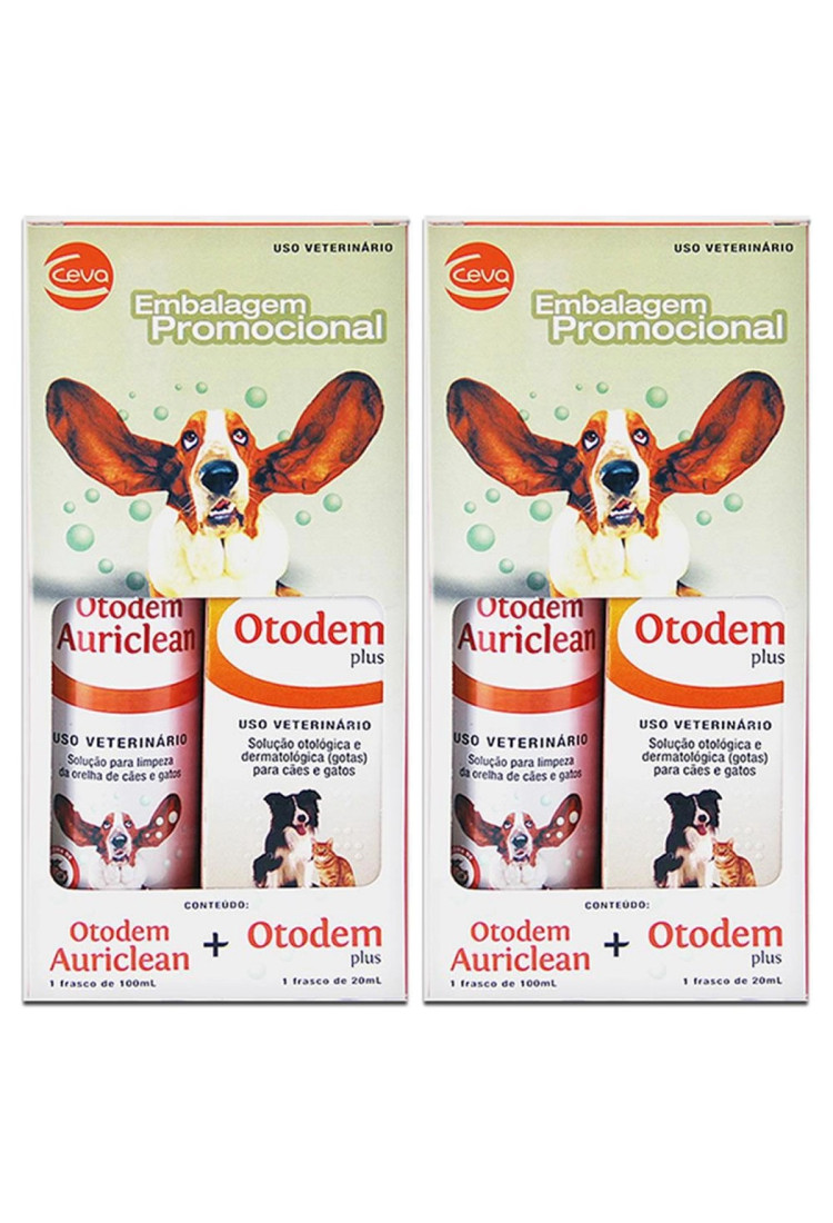 Combo 2 Unidades Otodem Kit - Plus 20 Ml/auriclean 100 ml Ceva Combo 2 Unidades Otodem Kit - Plus 20 Ml/auriclean 100 ml Ceva