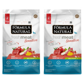 Kit 2 Ração Fórmula Natural Fresh Meat Sensitive Cão Peq 7kg