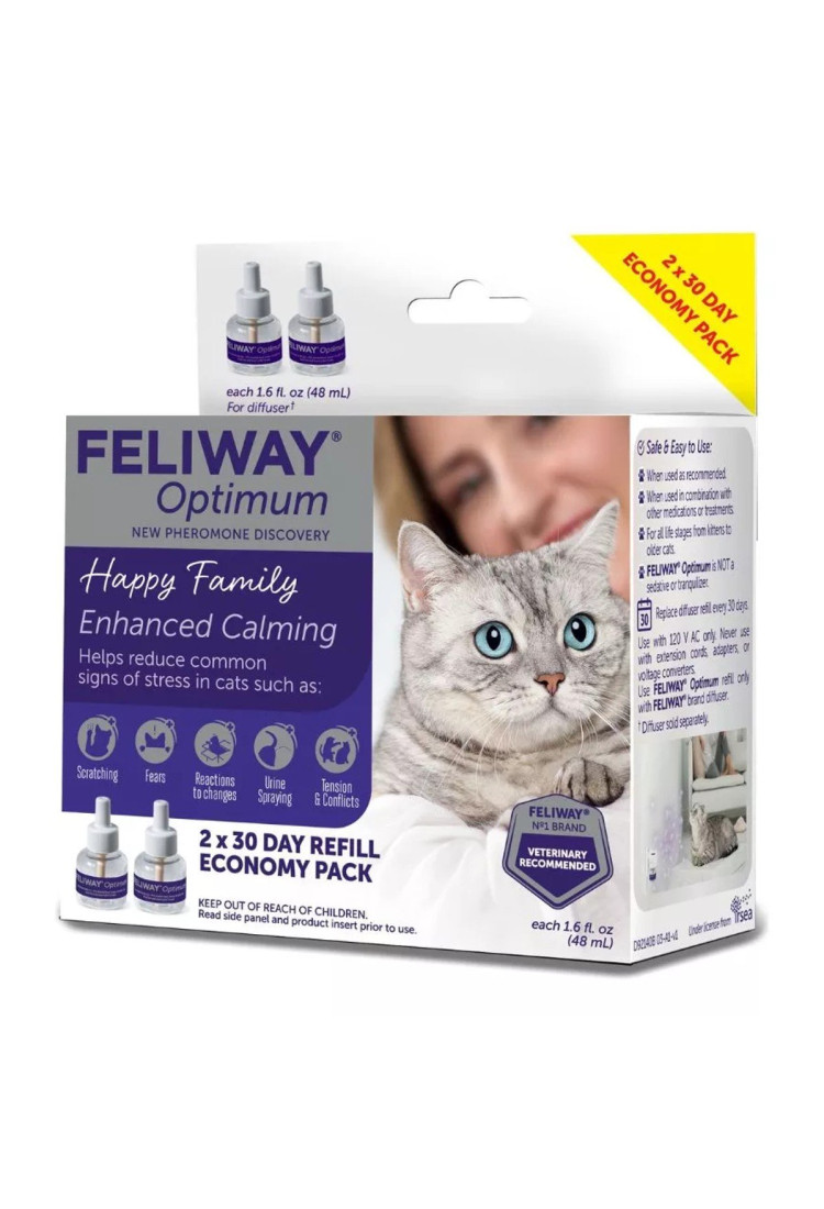 Kit 2 Refil Feliway Optimum Classic Ceva Refil 60 Dias