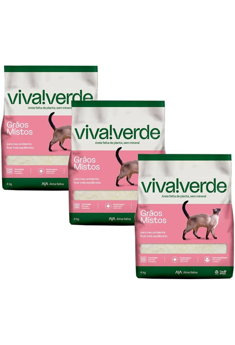 Kit 3 Areia Higiênica Gatos Biodegradável Descomplicada Viva Kit 3 Areia Higiênica Gatos Biodegradável Descomplicada Viva