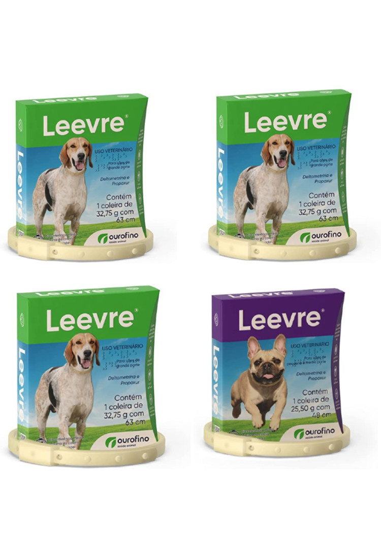 Kit Coleira Leevre 3Un G 63Cm + 1Un P 48Cm Kit Coleira Leevre 3Un G 63Cm + 1Un P 48Cm