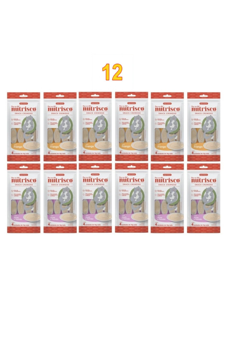 Petisco para Gatos Snack Cremoso Nutrisco Pure Kit Mix 12 Un Petisco para Gatos Snack Cremoso Nutrisco Pure Kit Mix 12 Un