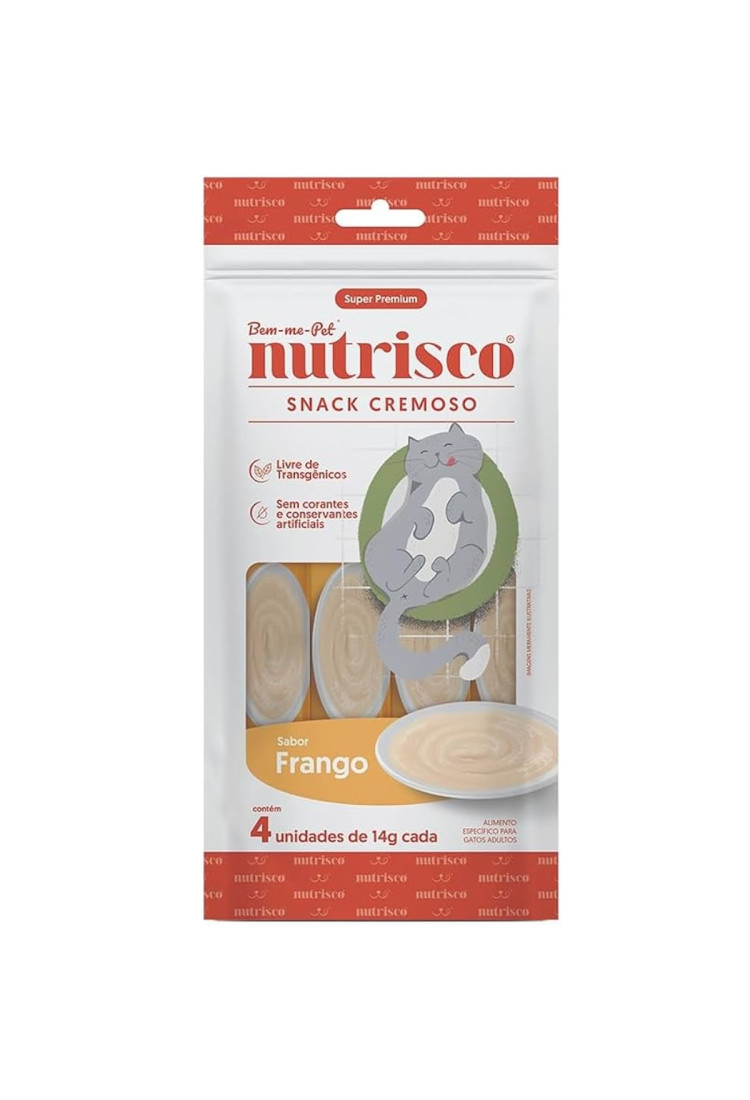 Petisco para Gatos Snack Cremoso Nutrisco Sabor Frango 56g Petisco para Gatos Snack Cremoso Nutrisco Sabor Frango 56g