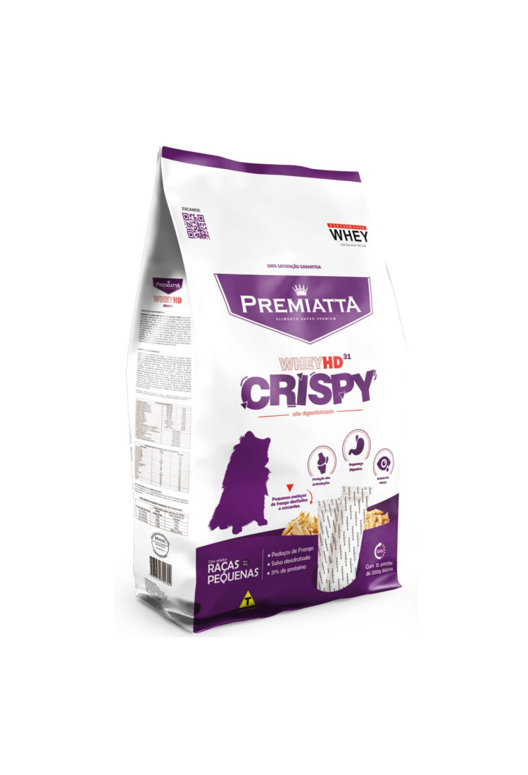 Premiatta Ração Whey Hd Crispy Cães Adultos Raças Pequenas 6Kg (30X200G) Premiatta Ração Whey Hd Crispy Cães Adultos Raças Pequenas 6Kg (30X200G)