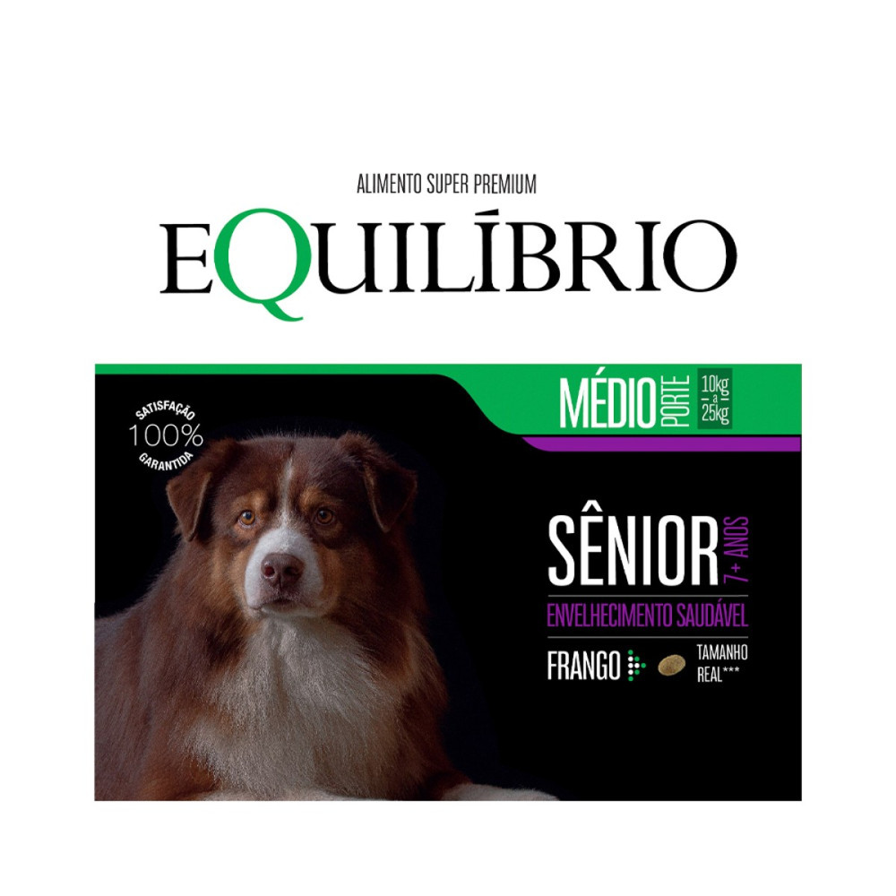 Ração Equilíbrio Cães Sênior Porte Médio Sabor Frango 12kg Ração Equilíbrio Cães Sênior Porte Médio Sabor Frango 12kg