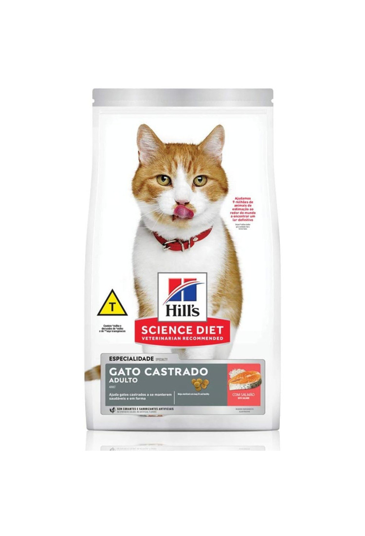 Ração Hill's Science Diet Felino Adulto Castrado - Salmão 6kg Ração Hill's Science Diet Felino Adulto Castrado - Salmão 6kg