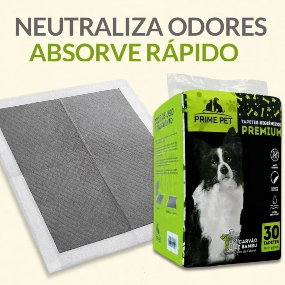 Tapete Carbono Slim Prime Pet 30 Un 80cm X 60cm Tapete Carbono Slim Prime Pet 30 Un 80cm X 60cm