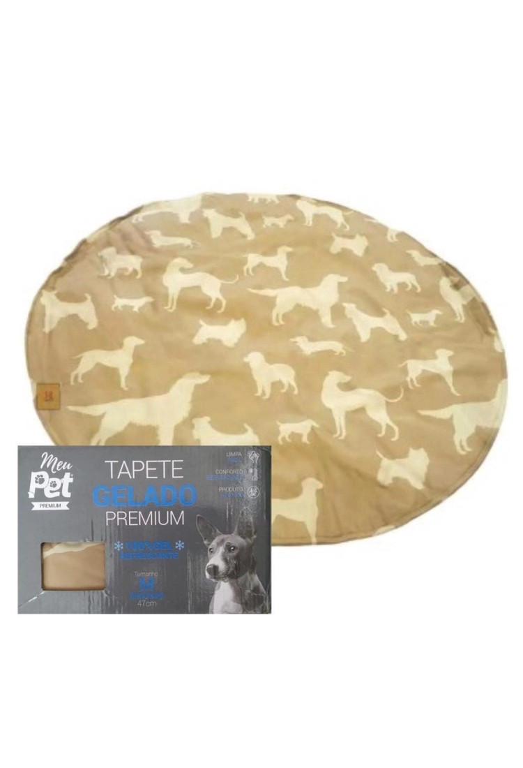 Tapete Gelado Refrescante Pet Meu Pet Bege 47cm Tapete Gelado Refrescante Pet Meu Pet Bege 47cm