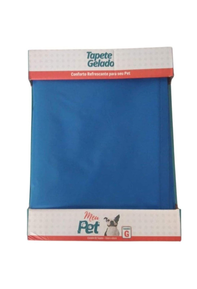 Tapete Gelado Tamanho GG 50cm x 90cm para Cães e Gatos AZUL - Meu Pet Tapete Gelado Tamanho GG 50cm x 90cm para Cães e Gatos AZUL - Meu Pet