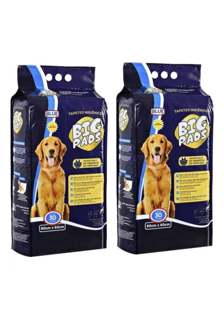 Tapete Higiênico Canino Big Pads 30Uni 90X60Cm Expet Kit-2 Tapete Higiênico Canino Big Pads 30Uni 90X60Cm Expet Kit-2
