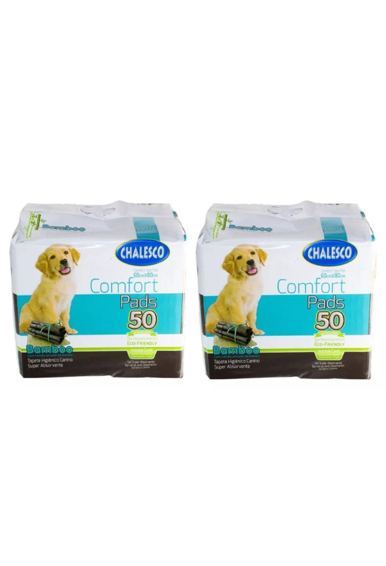 Tapete Higiênico Confort Bamboo 50Un 80X60Cm Cachorro Kit-2 Tapete Higiênico Confort Bamboo 50Un 80X60Cm Cachorro Kit-2