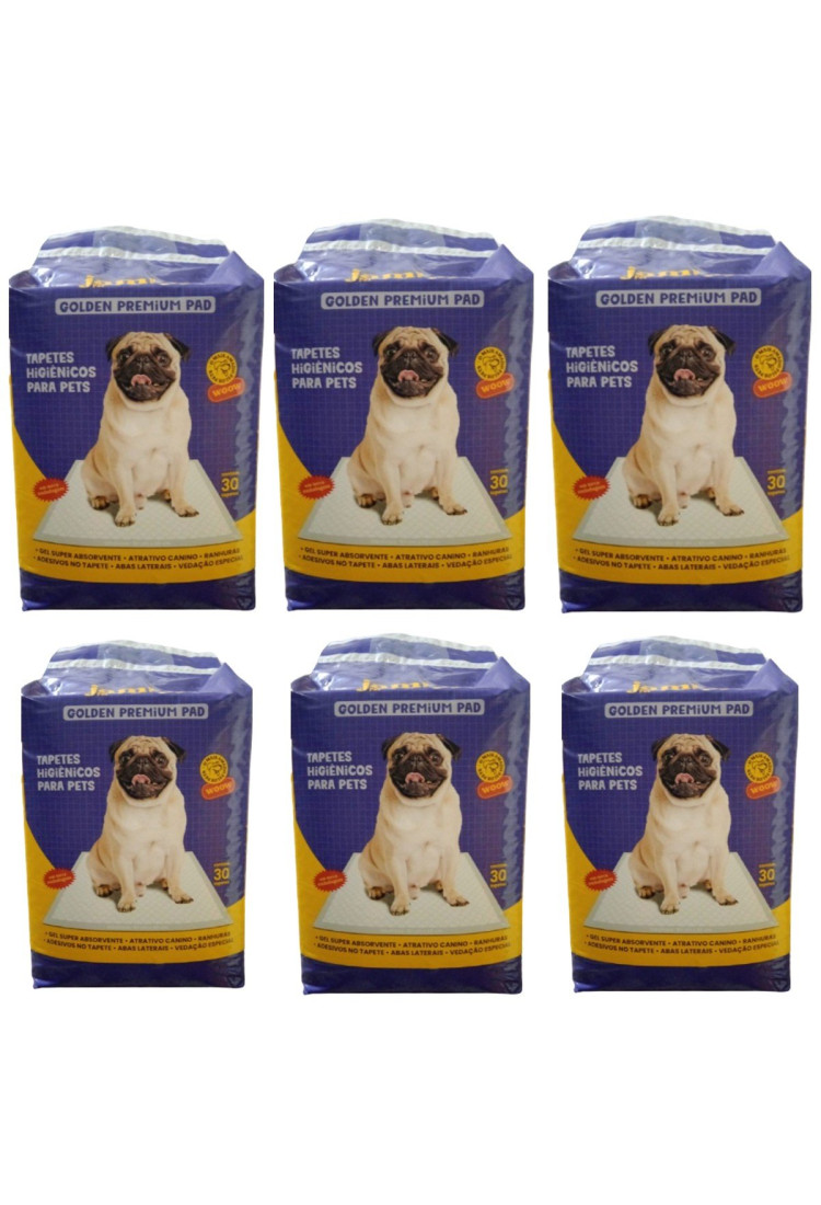 Tapete Higiênico para cães Golden 80x60 Jambo kit 180un Tapete Higiênico para cães Golden 80x60 Jambo kit 180un