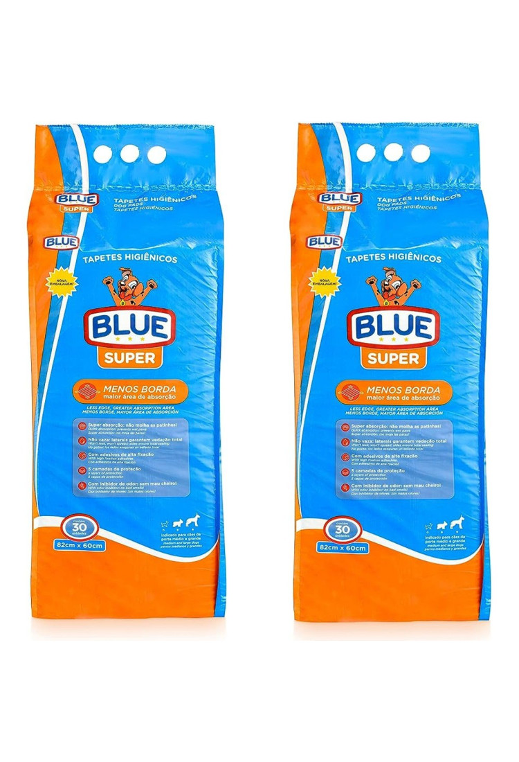 Tapete Higiênico Super Blue Premium 60 Unidades 82X60Cm Tapete Higiênico Super Blue Premium 60 Unidades 82X60Cm