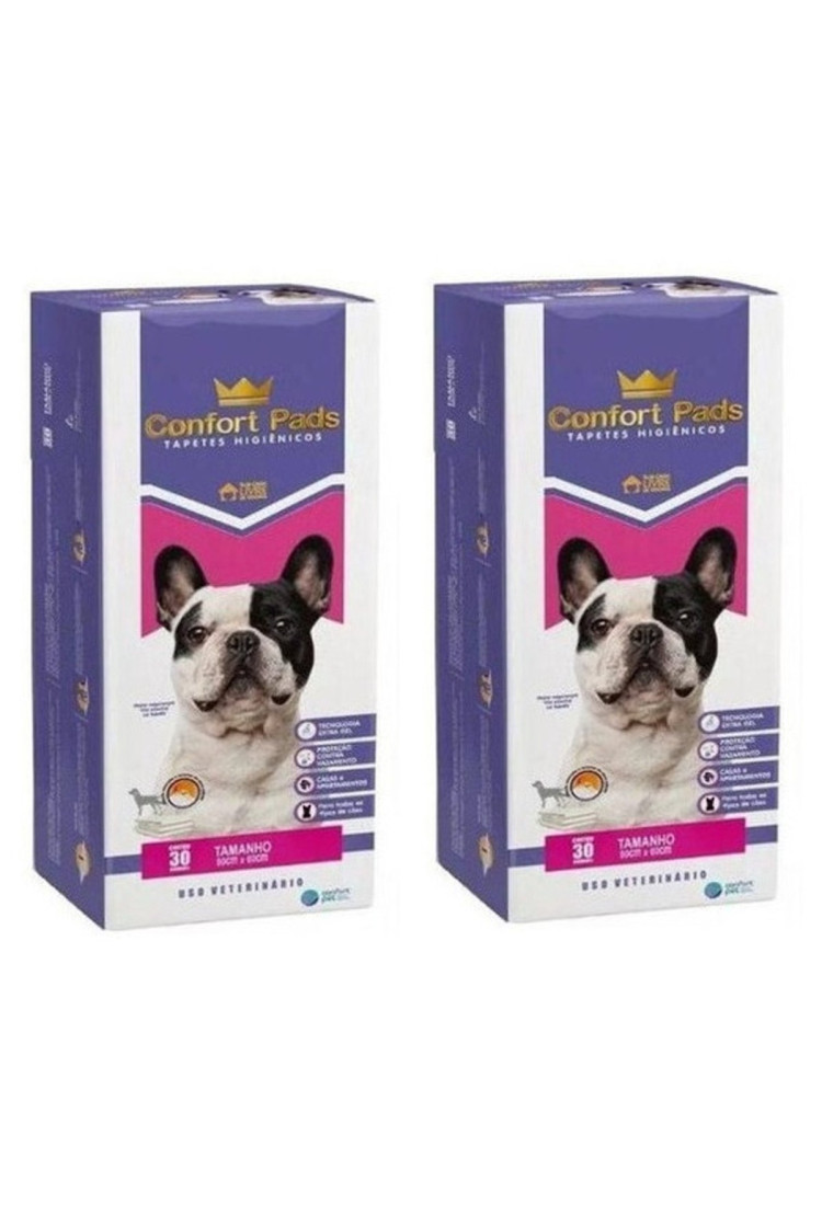Tapete Higiênico Confort Pads 80x60cm 2 Pacotes 60 Unidades Tapete Higiênico Confort Pads 80x60cm 2 Pacotes 60 Unidades