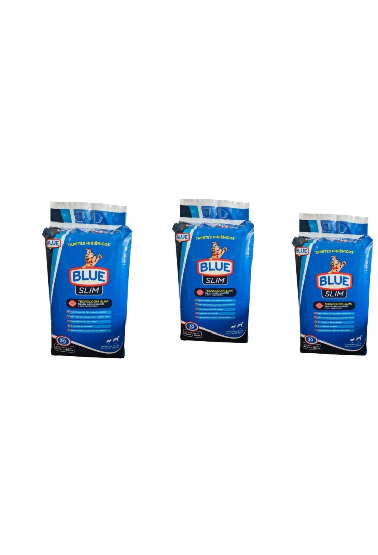 Tapete Para Cachorro Blue Slim 30un Kit Com 90 Unidades Tapete Para Cachorro Blue Slim 30un Kit Com 90 Unidades