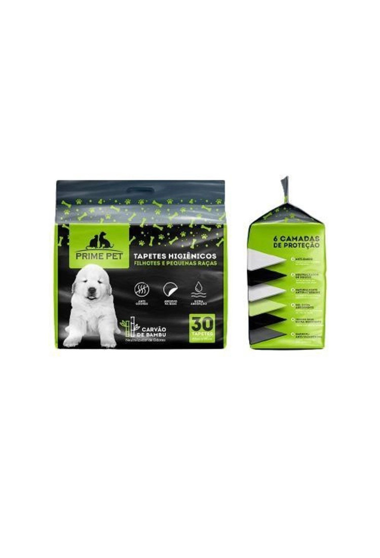 Tapetinho Cachorro Filhotes 60X60 Carvão Bambu Prime Pet 30U Tapetinho Cachorro Filhotes 60X60 Carvão Bambu Prime Pet 30U