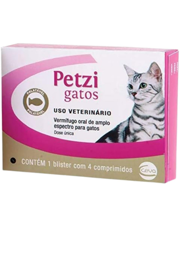 Vermífugo Palatável Ceva Petzi Gatos 600 mg - 4 Comprimidos Vermífugo Palatável Ceva Petzi Gatos 600 mg - 4 Comprimidos