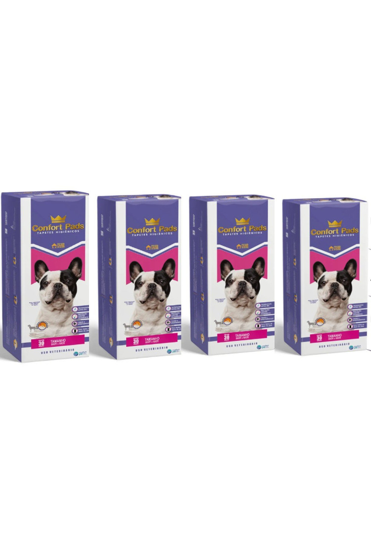 Tapete Higiênico 80X60Cm Almofadas Confort Com 30 - Kit 4 Un Tapete Higiênico 80X60Cm Almofadas Confort Com 30 - Kit 4 Un