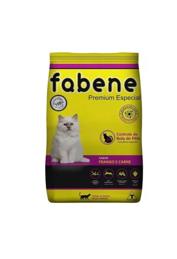 Ração Fabene Feline Bola de Pelo Sabor Frango e Carne 10,1kg Ração Fabene Feline Bola de Pelo Sabor Frango e Carne 10,1kg